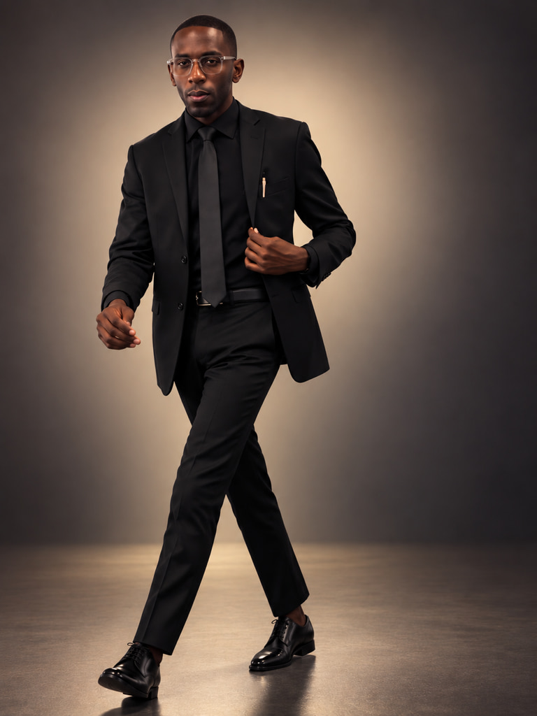 Lamoy Patterson — Founder & Head Coach of Certified Rich Empire, in a tailored black suit
